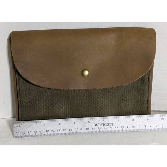 Kelly Moore Gadget Clutch Tech Organizer Wallet Canvas Leather Hand Strap - Picture 9 of 13
